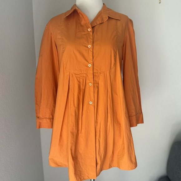 Marni Cotton Poplin Pleated Button-Up Shirt - Picture 2 of 8